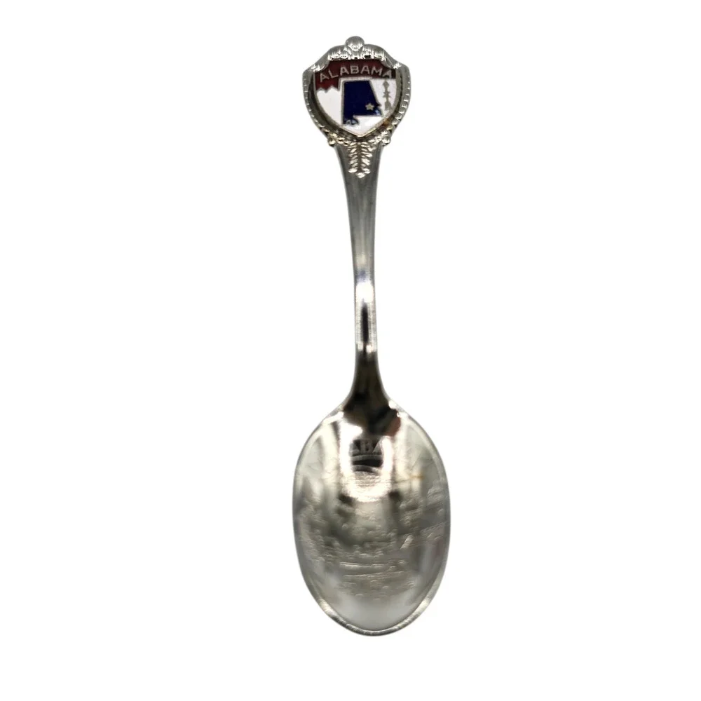 Alabama Souvenir Collectors Demitasse Spoon Enamel Crest Made In USA Boxed